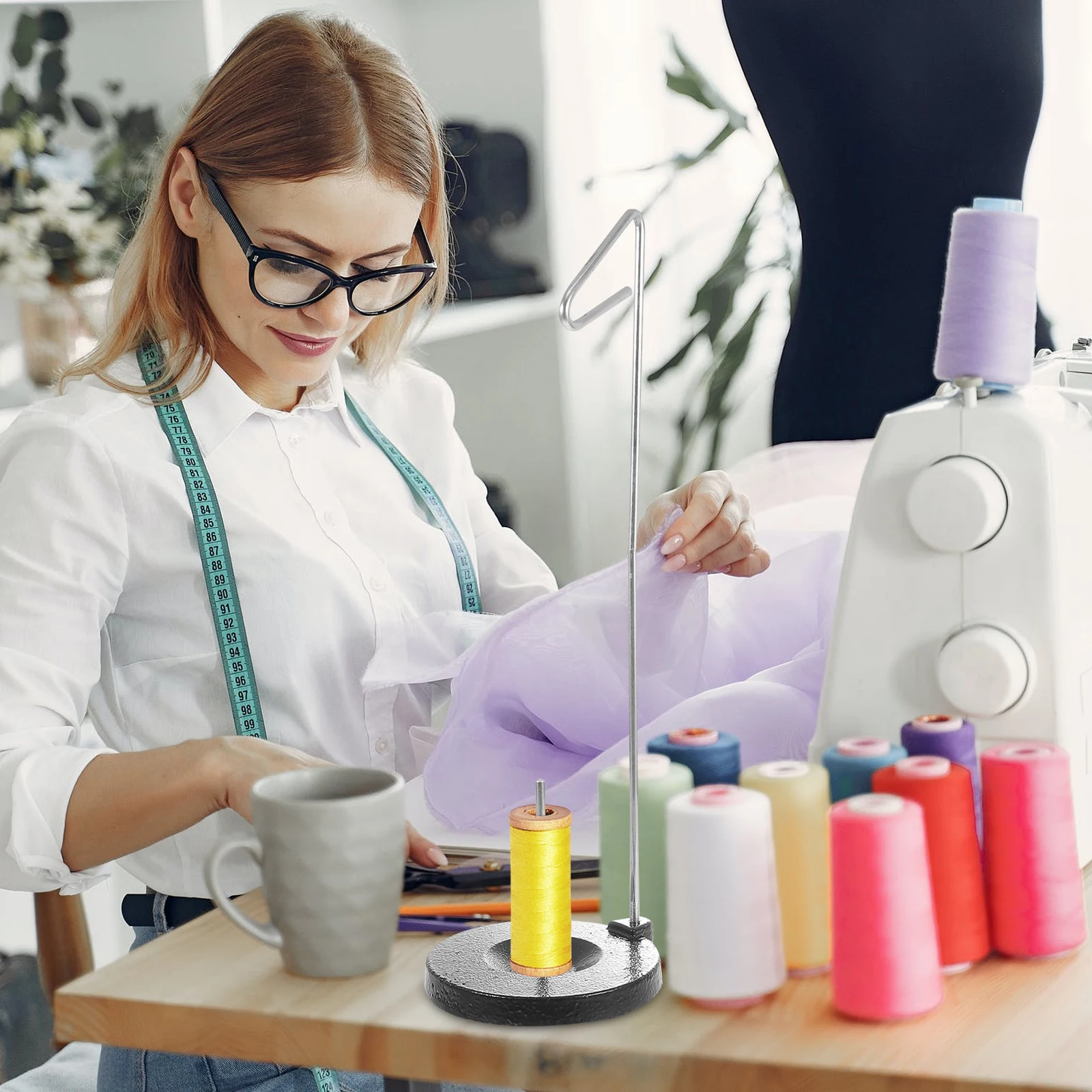 

Sewing Machine Thread St Spool Holder Quilting Cone Iron Assistant Sturdy Metal Practical Long Lasting Stable Base Smooth Thread