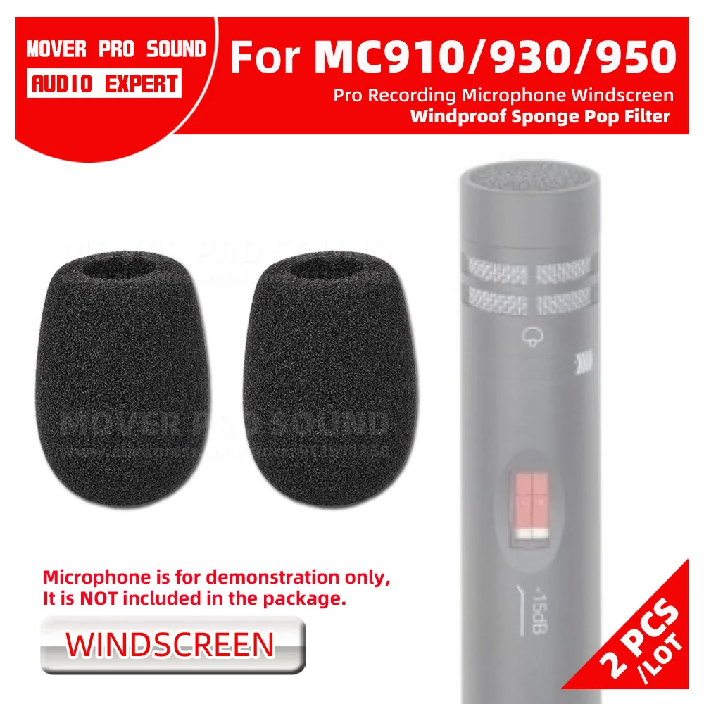 2PCS For Beyerdynamic MC910 MC930 MC950 MC 910 930 950 Microphone Windscreen Pop Filter Windshield Sponge Windproof Foam Shield