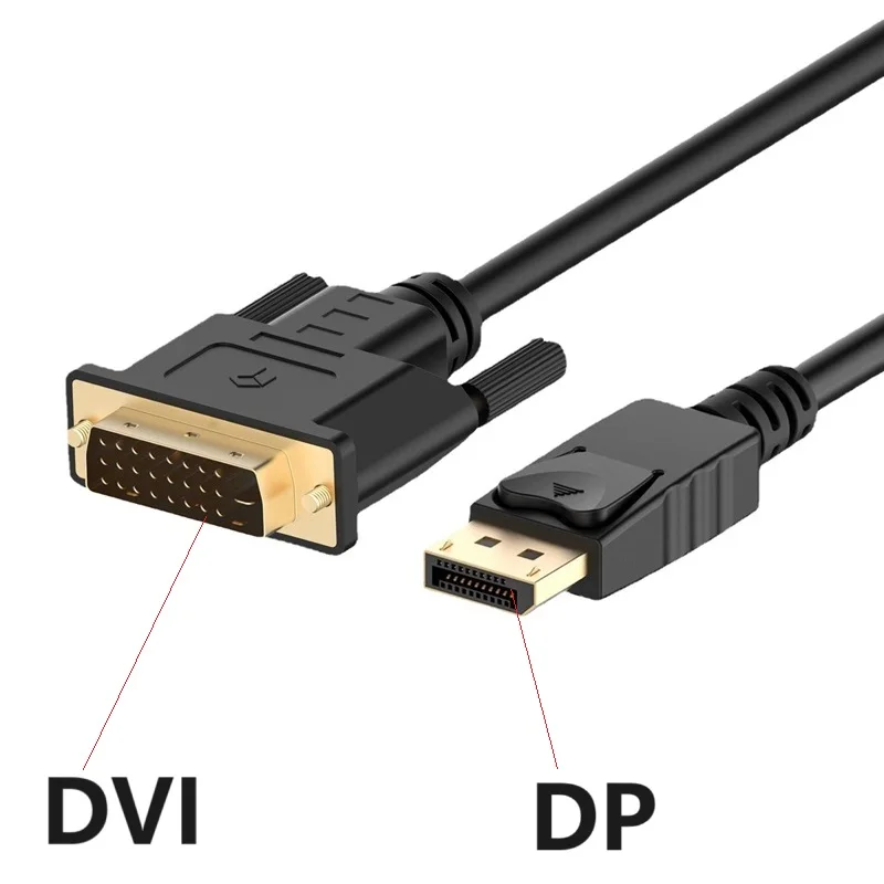 DP to DVI DVI 24+1 Cable Adapter Connector Cable Line  DP to DVI Monitor video cable For Desktop Laptop PC TV Monitor Projector