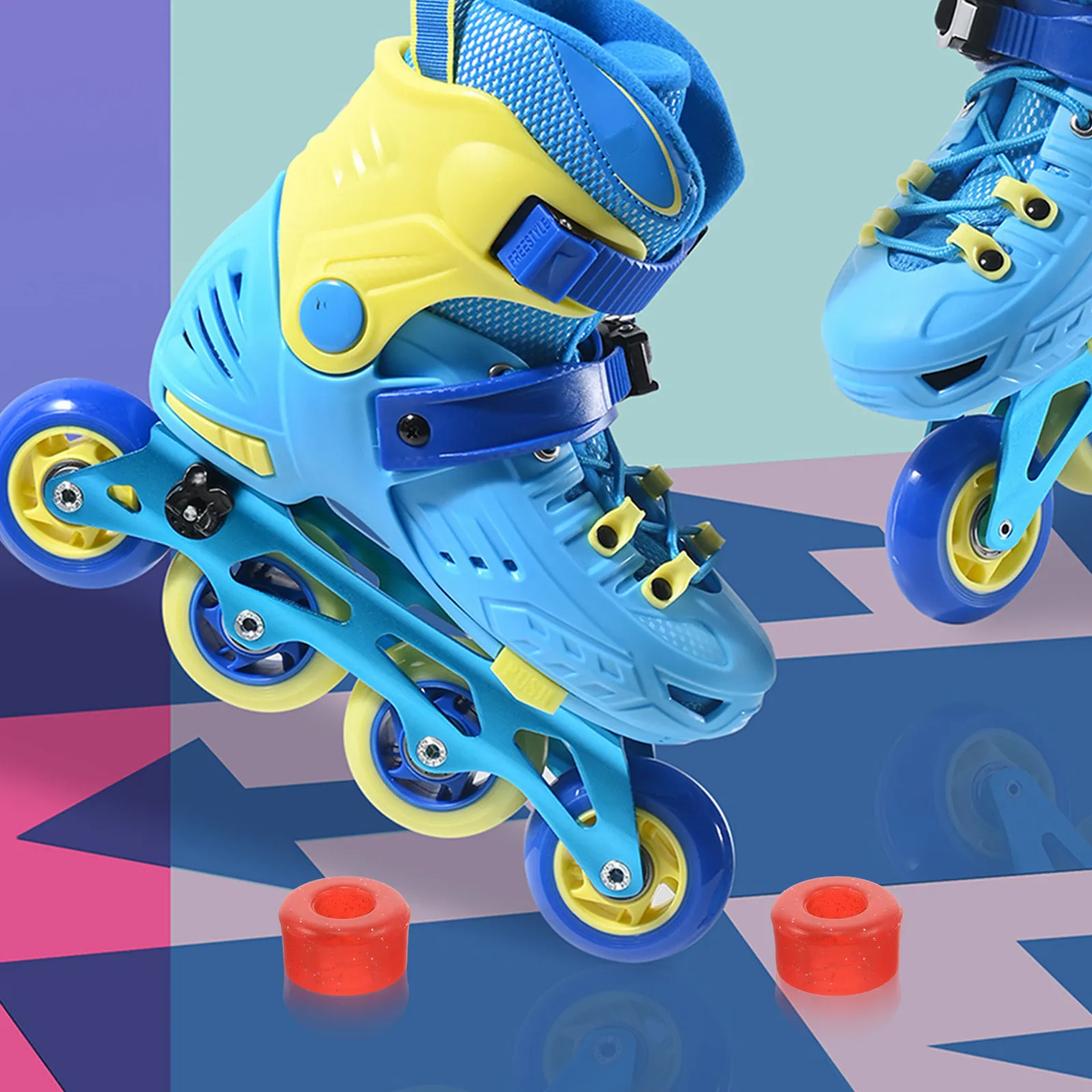 

10Pcs Roller Skate Vibration Reducers PU Longboard Bushings 95A Hardness for Indoor Outdoor Skating Comfort Stability Impact