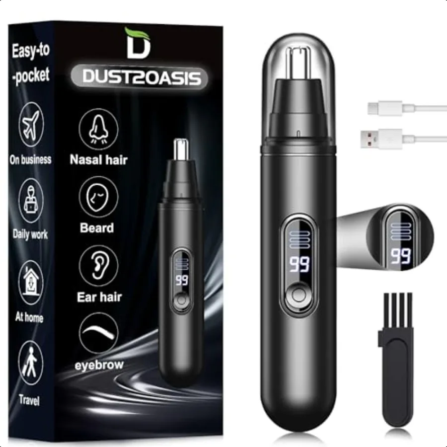 

Ear and Nose Hair Trimmer for Men Women2024 Nose Hair Trimmers Clipper Pro14000 RPM Motor with LED Display Type C Rechargeable