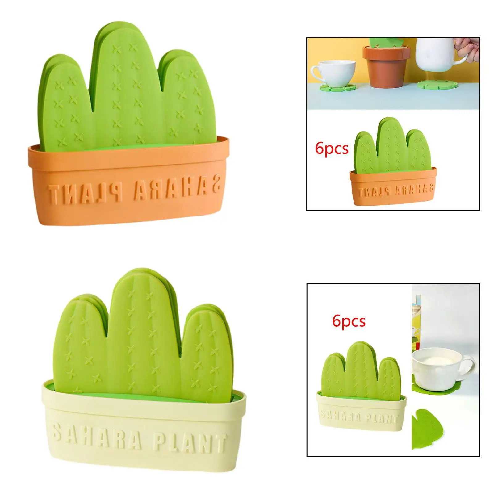 Funny Coasters Minimalist Set of 6 Heat Resistant Mat for Kitchen Cup Coffee