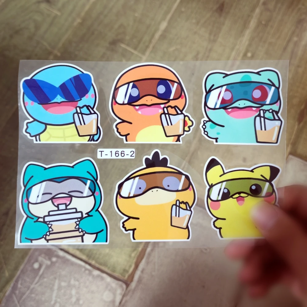 Car Stickers Pokemon Pikachu Cute Lovely Anime Decals For Rearview Mirrors Window Trunk Motorcycles Laptop Auto Tuning