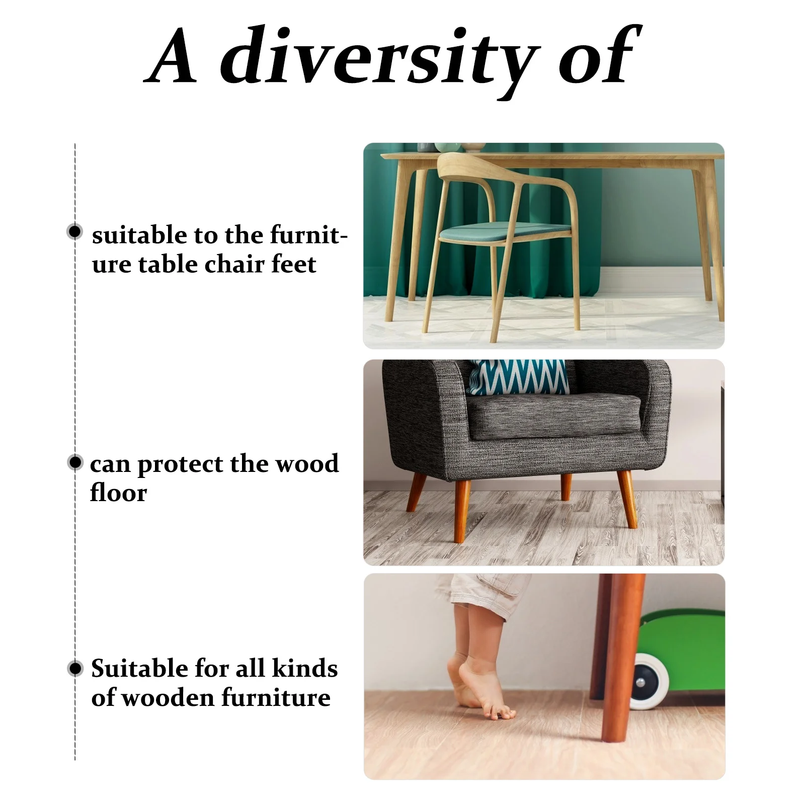 

50Pcs Non-Skid Furniture Tacks Glide Pads Nail-on Slider for Wood Floors Protection Furniture Leg Bottom Floor Protector