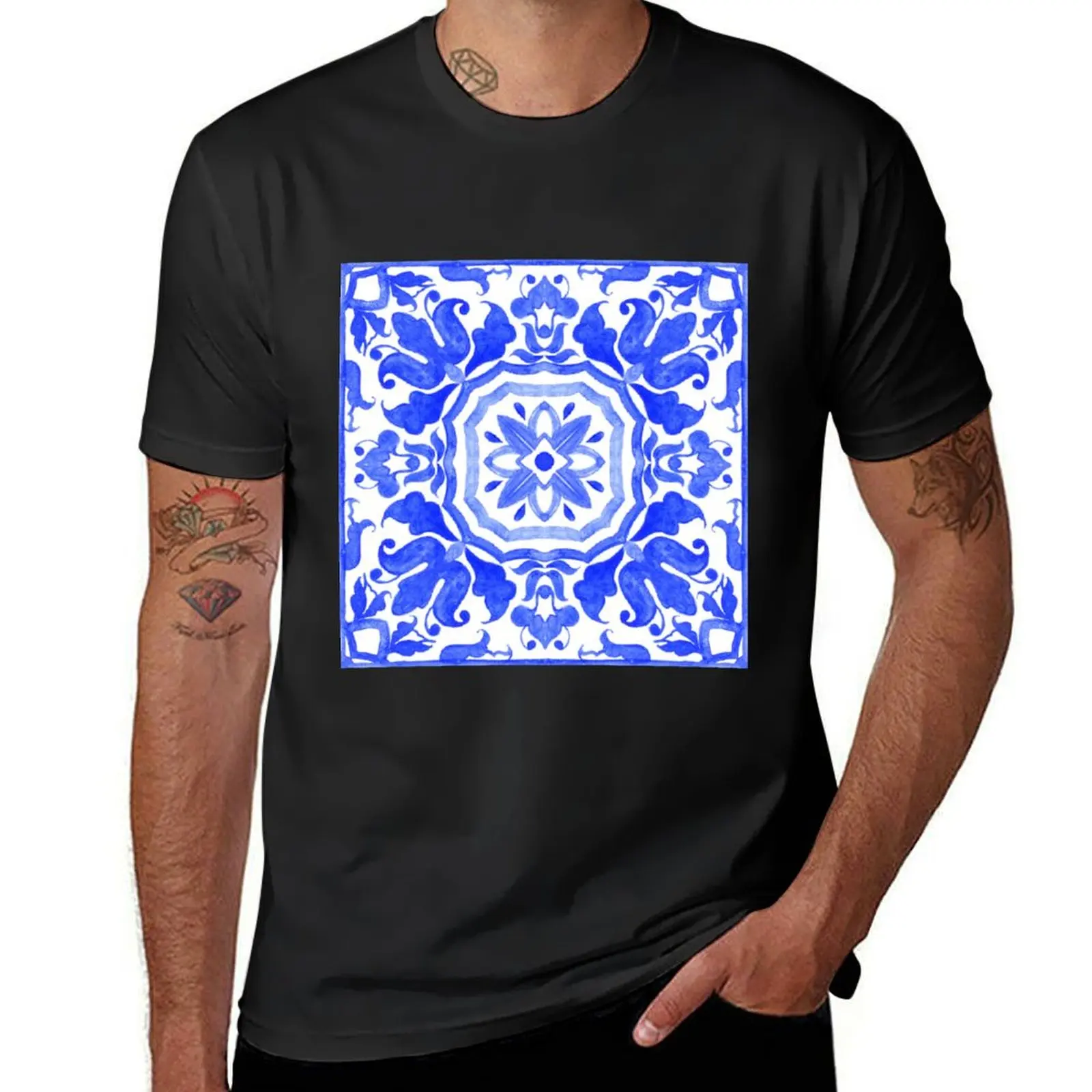 Portuguese azulejo tiles. T-Shirt sublime heavyweights oversized mens graphic t-shirts