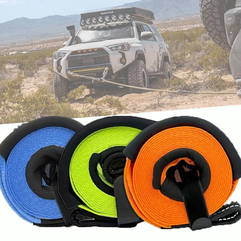 

5M 5 Tons Off Road Winch Rope Synthetic Recovery Cable Line Practical Durable Outdoor Emergency Tow Strap for ATV UTV 4WD