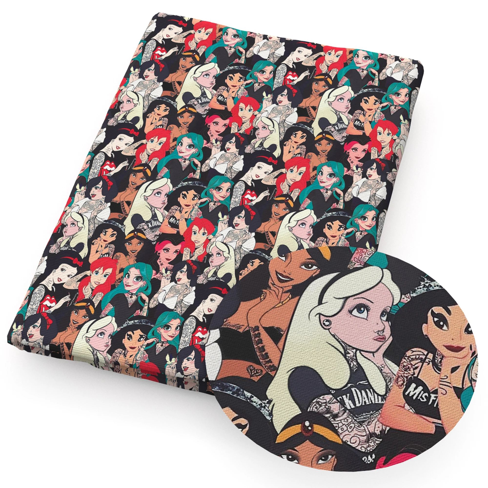 ديزني الأميرة الوشم خليط نسيج القطن والبوليستر الأنسجة الخياطة اللحف الأقمشة التطريز المواد DIY بها بنفسك اليدوية