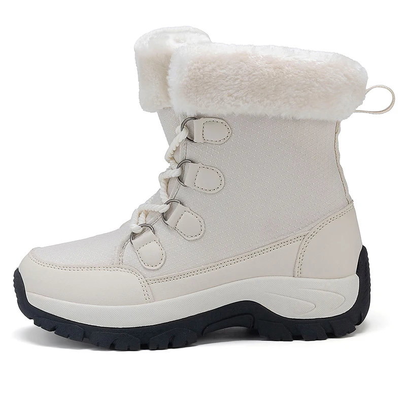 

Men Women Snow Boots Winter Sneakers Cotton Casual Top Quality Outdoor Chunky Sole Warm Wear Resistant Ankle Leather Thickened