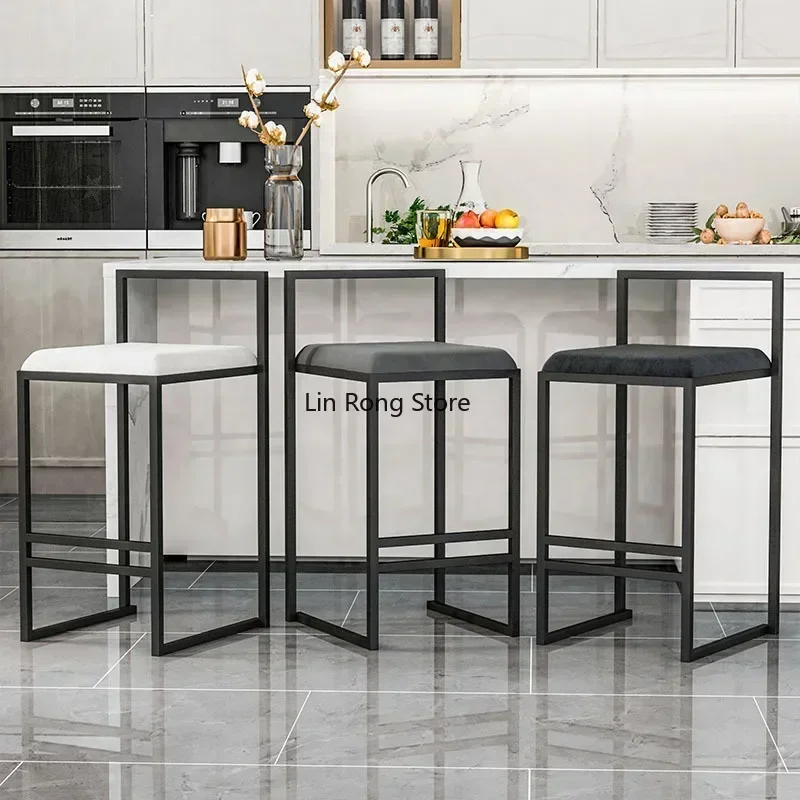 Bancos Para Silla De Bar taburetes De Bar modernos taburete De mostrador De estilo Industrial respaldo nórdico banquete cocina Silla De Bar muebles
