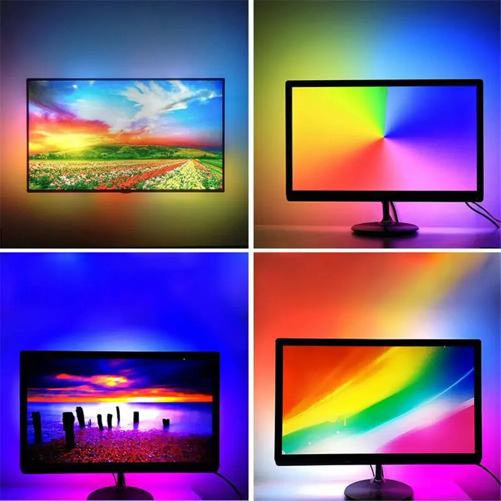 Immersive TV PC Background Light Strip RGBIC LED Strips HDTV Computer Monitor Screen Color Sync Smart Life Control Ambient Lamps