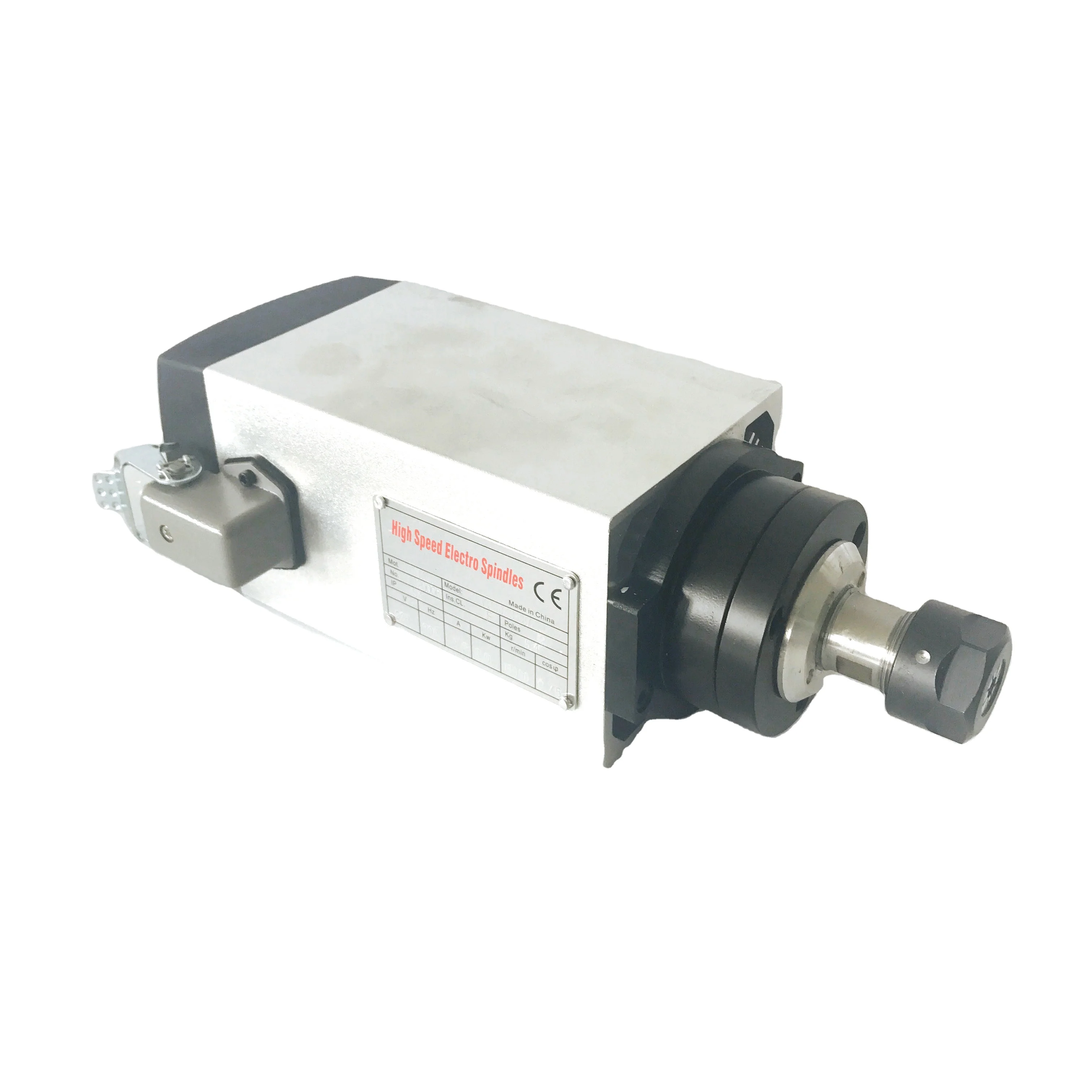 4KW ER25 Square Air Cooled Cnc Milling Spindle Motor Ac 220v 380v