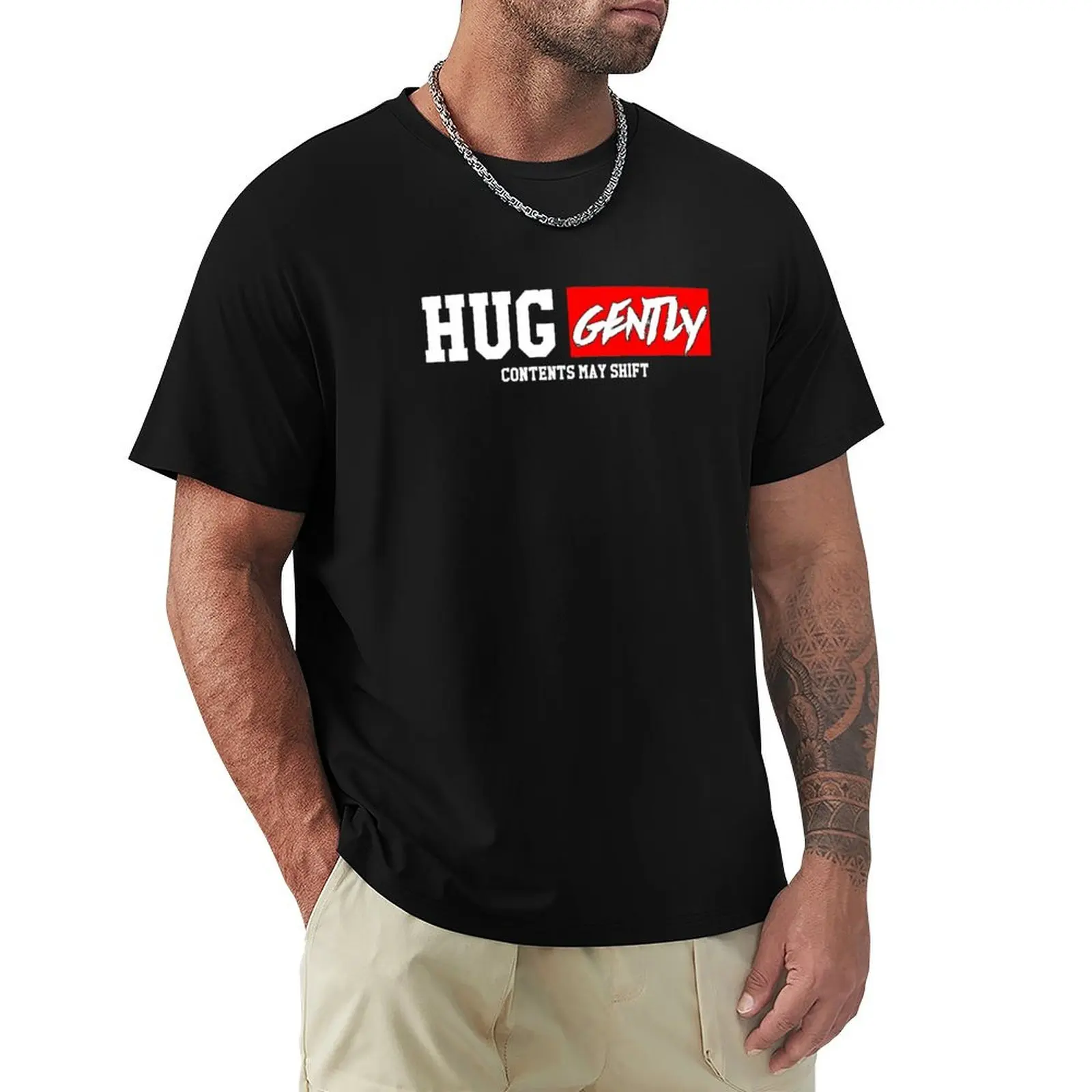 Hug Gently Contents May Shift EDS Ehlers Danlos Syndrome Tee T-Shirt t shirts for man slim fit T-Shirt
