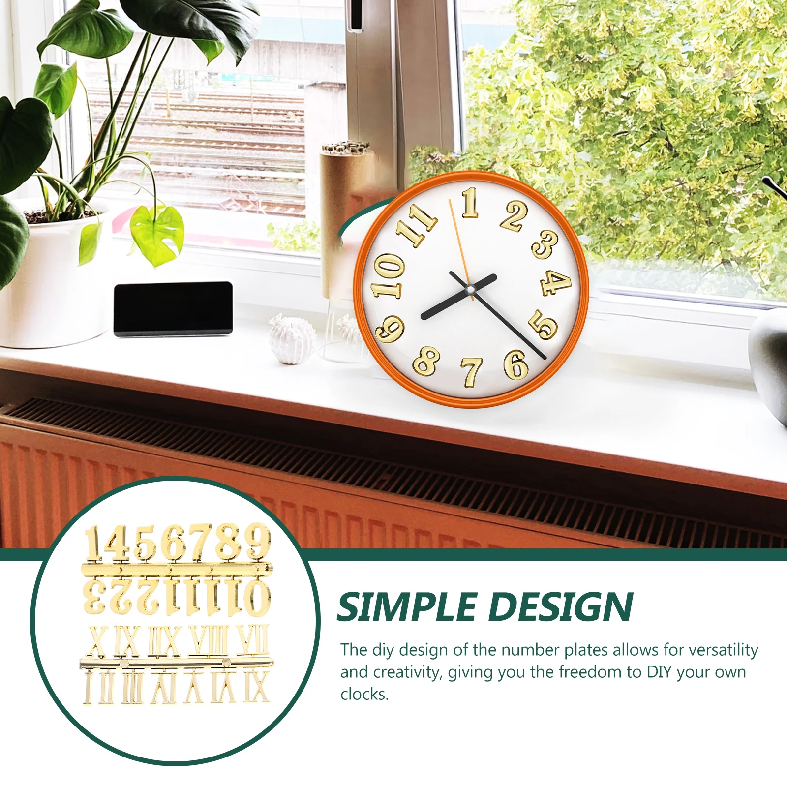 

4 set Diy Number Plate Set Roman Arabic Numerals Plastic Replacement For Wall Clock Repair Kit Clock Parts Decor