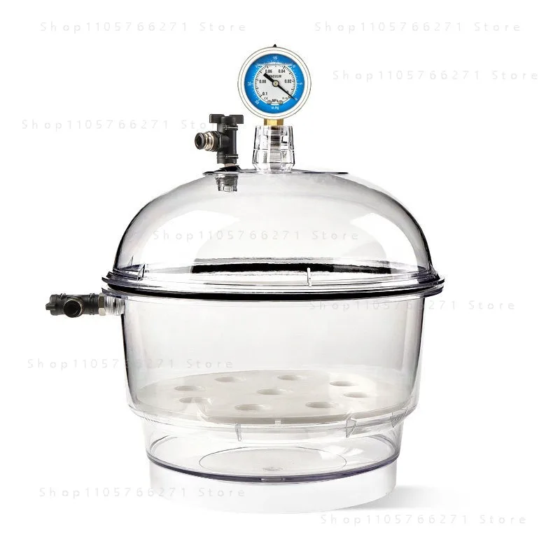 150mm/250mm Laboratory Plastic Vacuum Dryer with Pressure Gauge Transparent Vacuum Drying Device