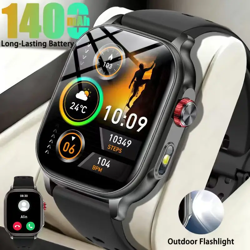 2026 new sports smartwatch, 1400mAh ultra long battery life,100+sports mode, language assistant, men's and women's holiday gifts