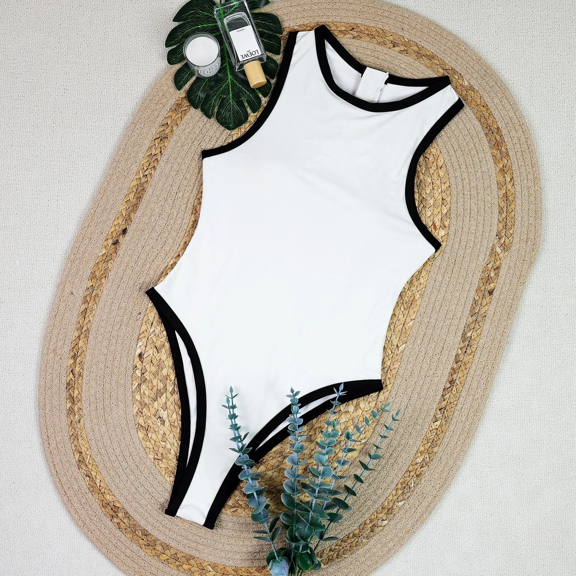 Bikini One Piece Swimsuit 2026 White Black Swimwear Women Swimsuit Push Up Bathing Suit Beachwear Monokini Female SwimmingSuit view 5