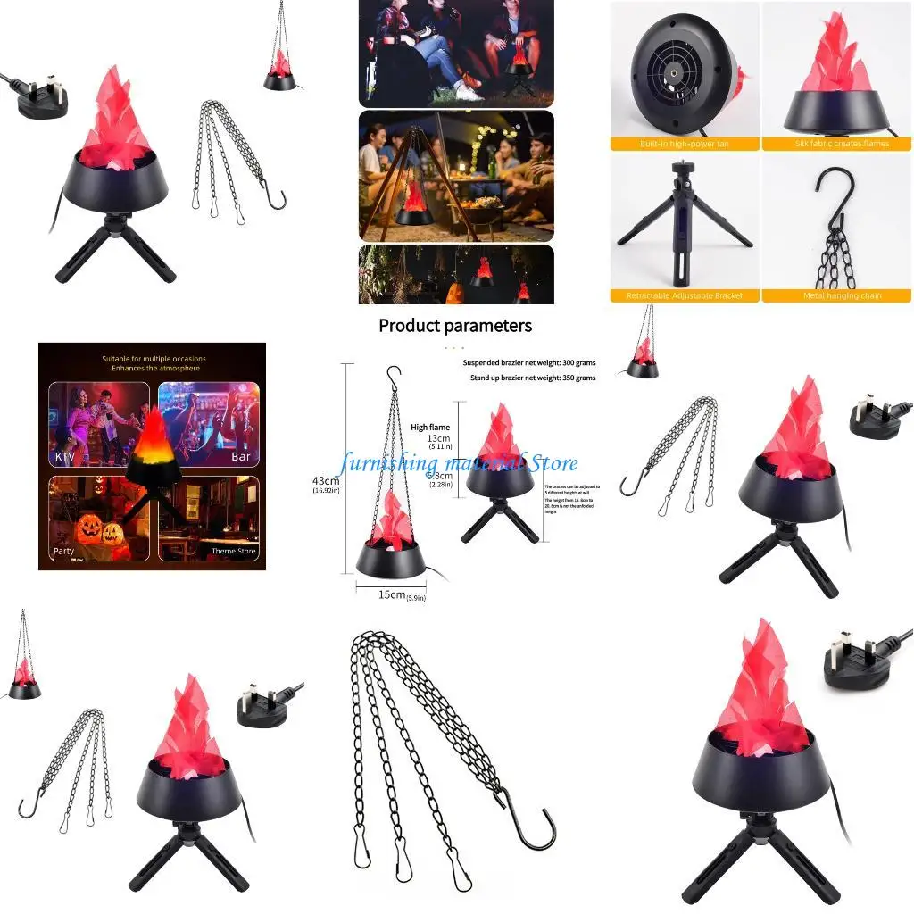 

Y5GD Хэллоуин Эффект огня Свет пламени Имитация огня Лампа Настольные украшения