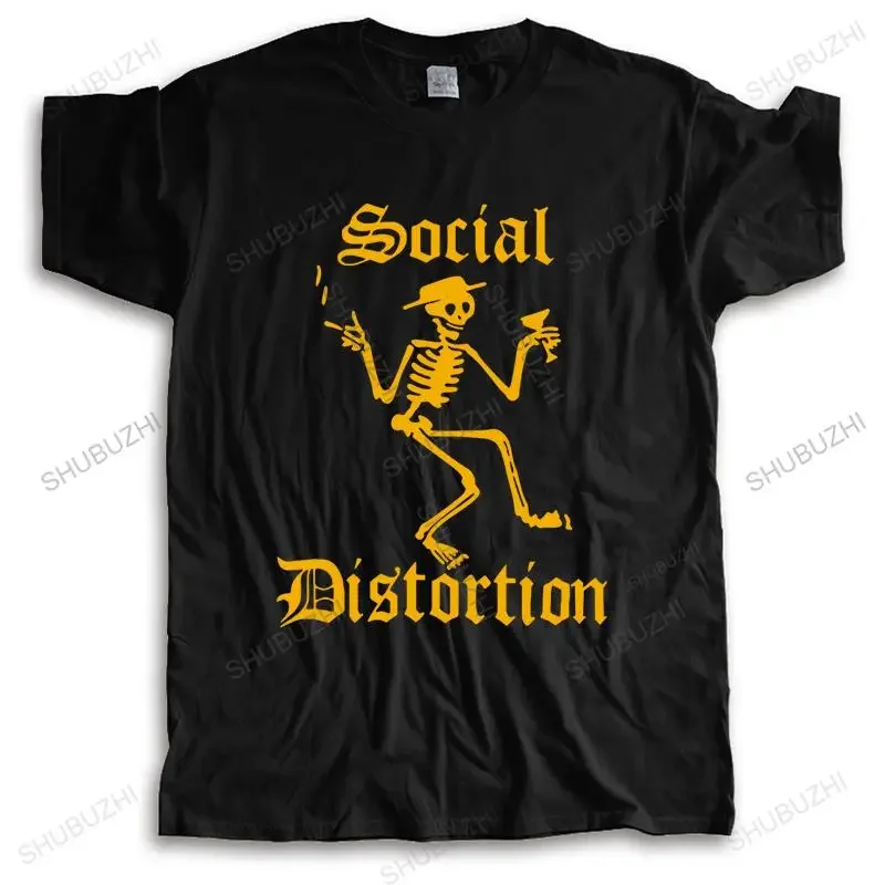 Футболка мужская хлопковая с круглым вырезом, брендовая тенниска свободного покроя, майка унисекс в стиле панк-рок, с скелетом искажений, жесткая майка, лето