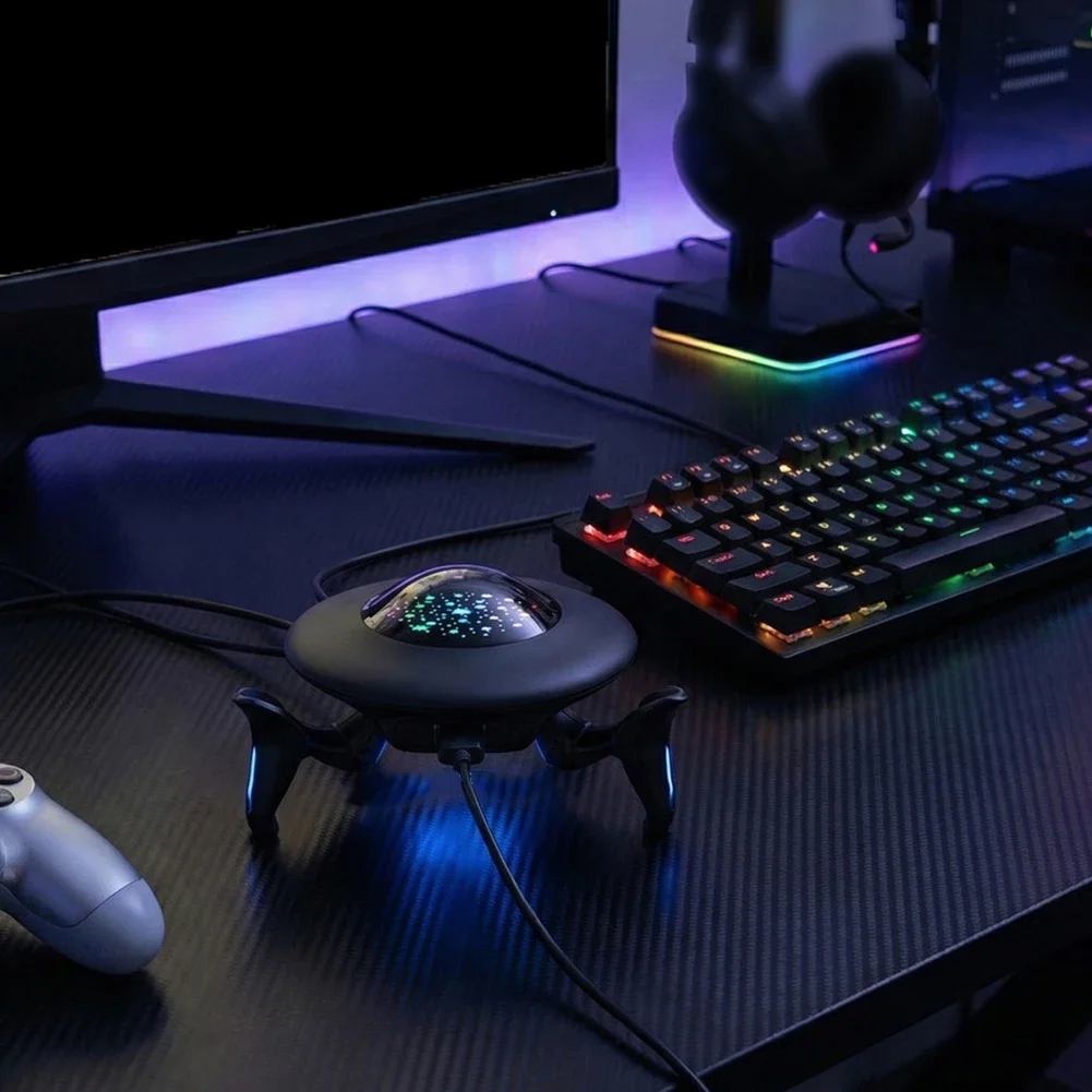 

Конвертер RGB-клавиатуры и мыши для Switch2, PS4, Xbox One, для работы одной рукой, круглый конвертер клавиатуры и мыши, игровой аксессуар