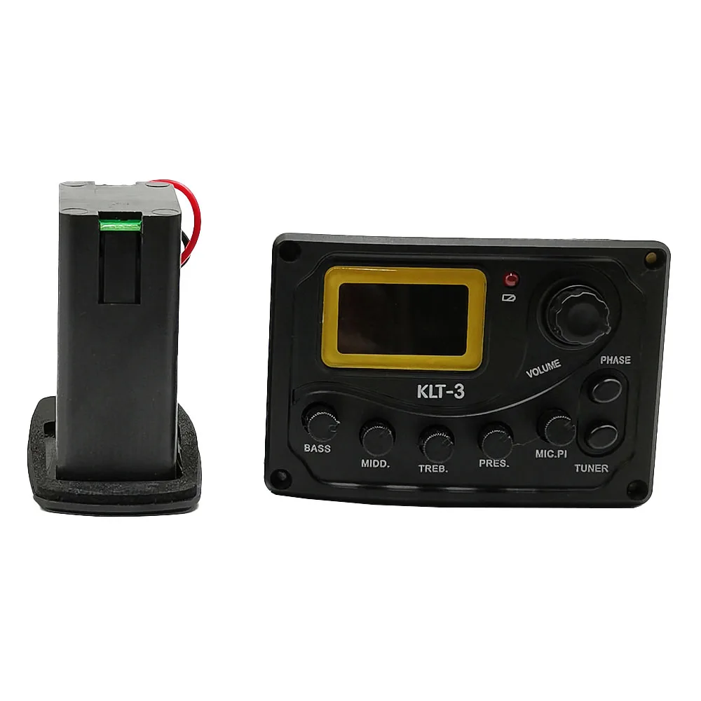 4 Band EQ Equalizer KLT-3 Acoustic Guitar Bass EQ Preamp with Micphone and Tuner Guitar pickup