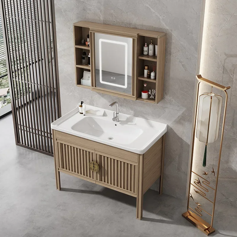 

Combination Ceramics Bathroom Cabinets Toilet Vintage Vanity Drawer Bathroom Cabinets Storage Mirror Mobiletto Bagno Furniture