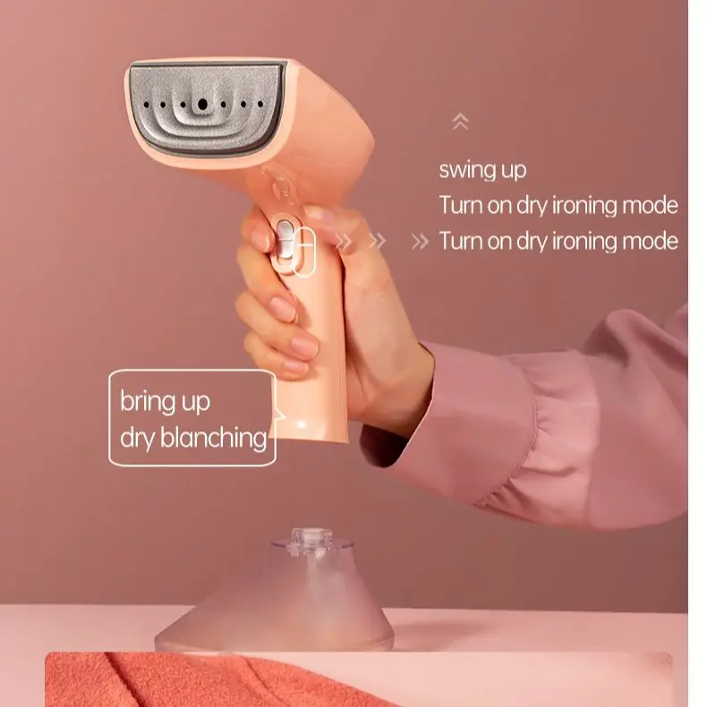 家庭用ハンドヘルド衣類スチーマー,1500W,300ml,水タンク,高速加熱,ウェット