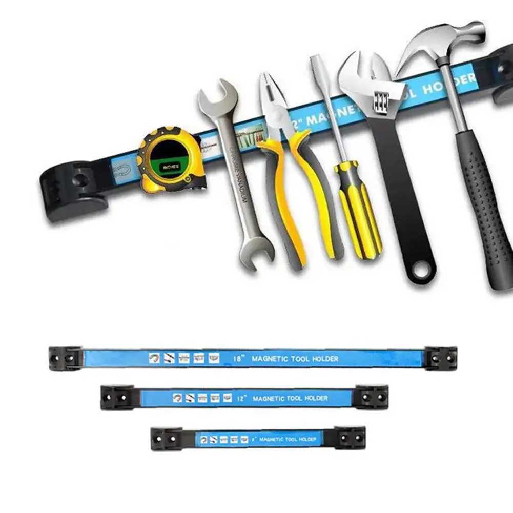 8,12,18inch Magnetic Tool Holder Heavy Duty Tool Bar,Space Saving Metal Organizer Rack Tool for Workshop Garage Home