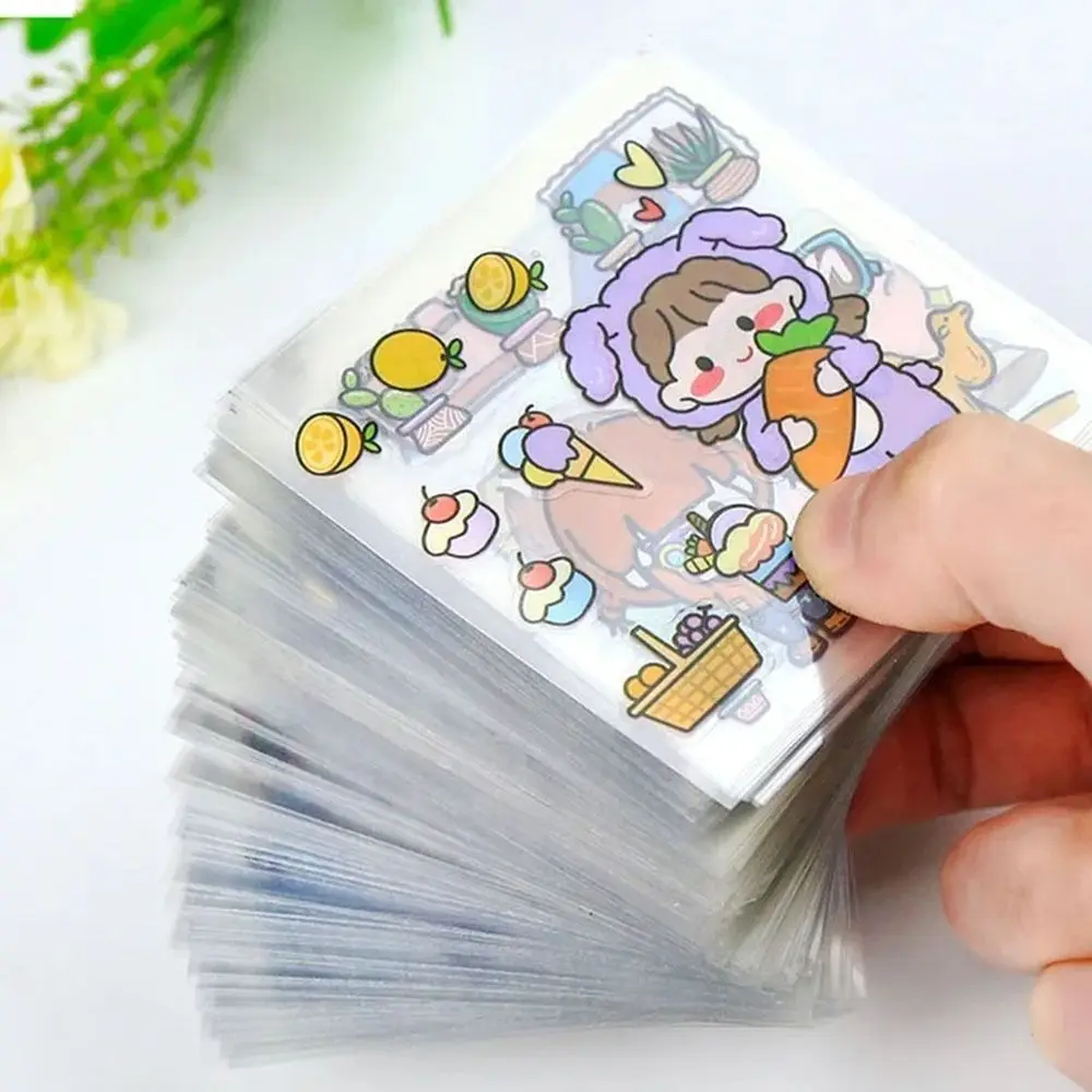 10/20/50Pcs Cute Cartoon Patterns PVC Stickers Transparent Waterproof Notebook Decoration DIY Scrapbook Decor