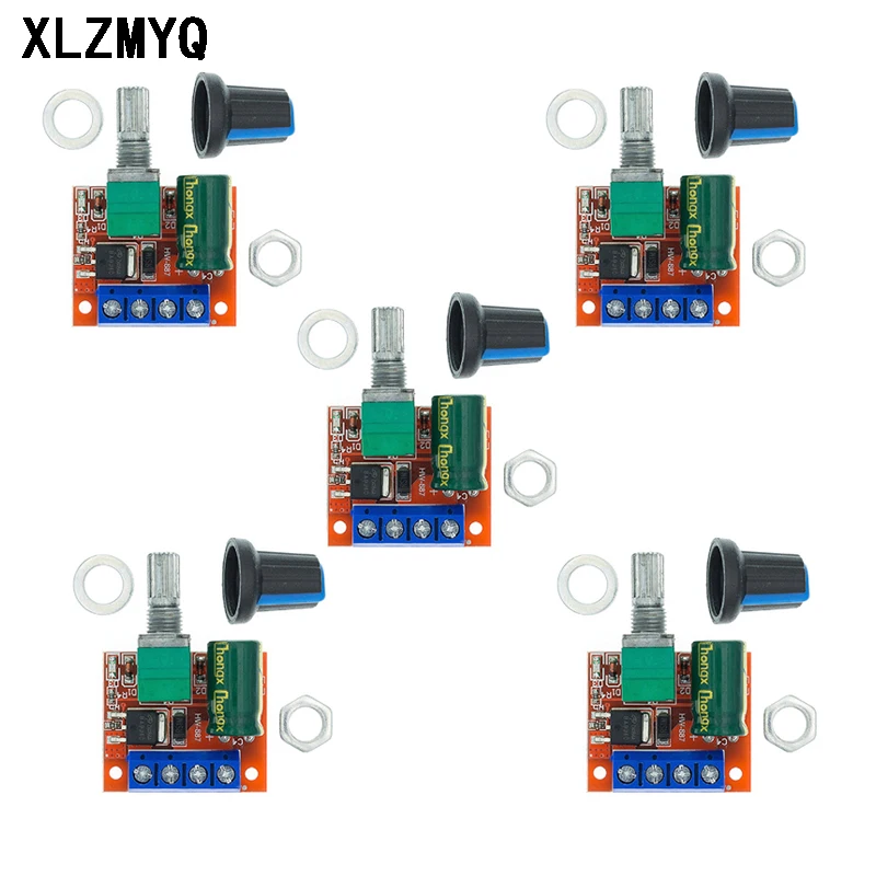 5 uds Mini 5A 90W PWM DC módulo controlador de velocidad del Motor DC-DC 5V-35V regulador de velocidad ajustable regulador de Control DIY electrónico