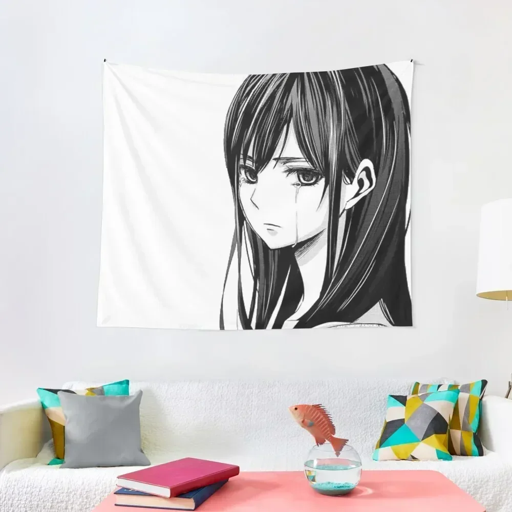 

Sad Anime girl Tapestry Aesthetic Decoration Things To The Room Tapestry