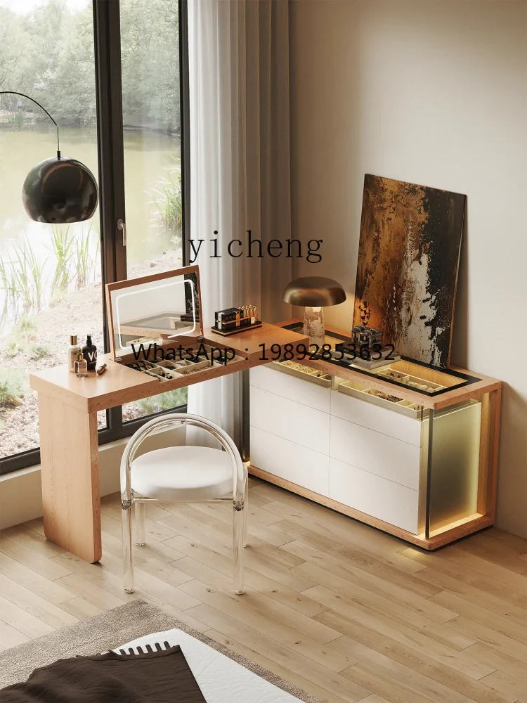 b26 minimalist dresser chest cabinet integrated cabinet bedroom bedside locker retractable flip cover makeup table