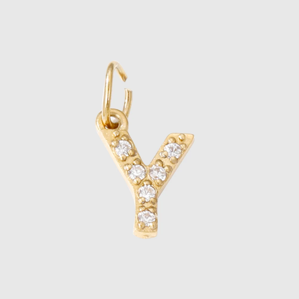 Stainless Steel Initial Letter Charms for DIY Jewelry Making