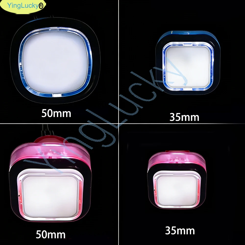 5 فولت 12 فولت ضوء مربع LED زر الضغط المضيء 35 مللي متر 50 مللي متر مع التبديل الجزئي ، لعبة آلة بيع الأركيد ، وحدات تحكم الفيديو