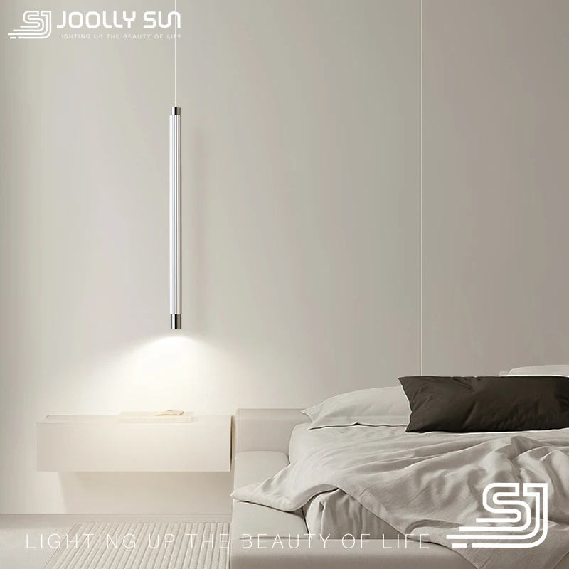 Imagem -05 - Joollysun-led Hanging Lamp com Tubo Longo Pendant Light Iluminação para Cabeceira Jantar Sala de Estar Home Decor Teto Droplight Fixture