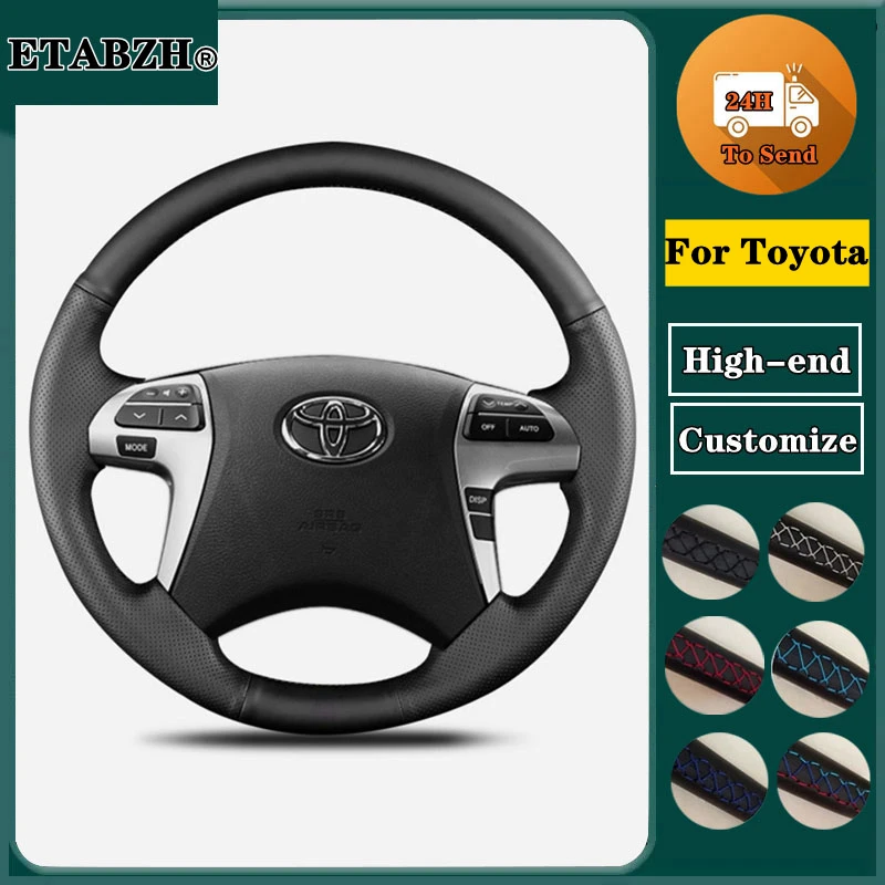 Braid Microfiber Leather Car Steering Wheel Cover For Toyota Highlander Camry Fortuner Hilux Steering Wrap Car Accessories