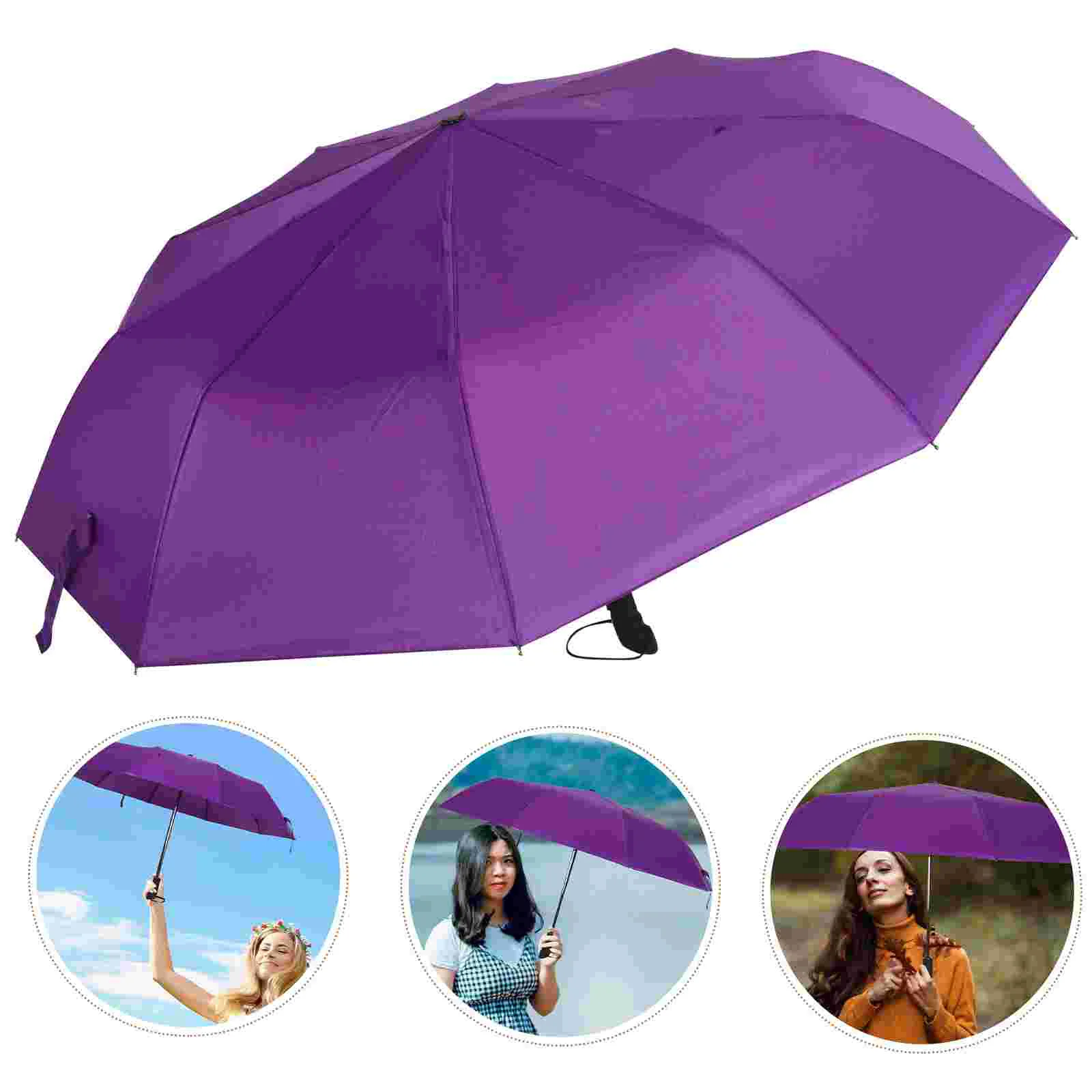 Ten-bone Automatic Umbrella Golf Travel Portable Folding Small for Mini Bike Rubber Steel Umbrellas Rain Jumbo Heavy Duty