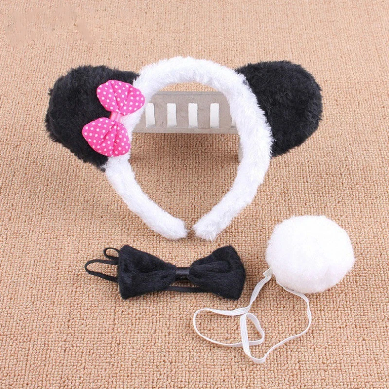 Kids Animal Headband Cute Bear Tiger Panda Elephant Cat Ear Headpiece Birthday Party Accessory Cute Girls Boys Performance Props