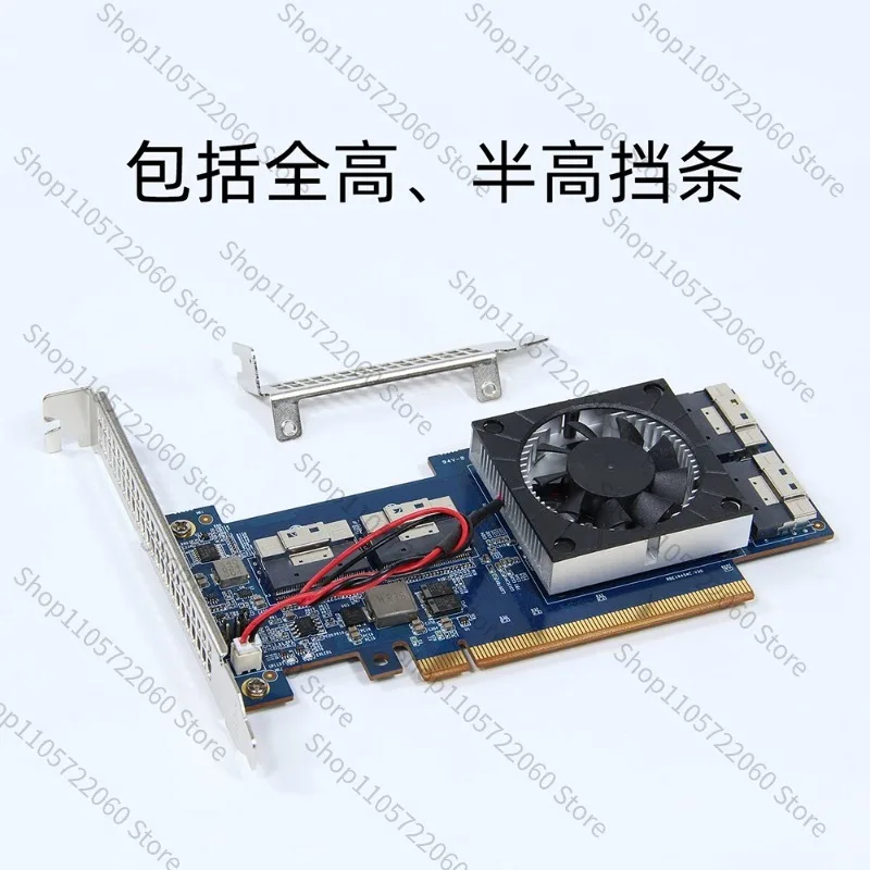 For PCIe4.0 X16 To NVMe SSD & Graphics Card Expansion Card, PEX88048 Chip Non-split High Speed Adapter Board