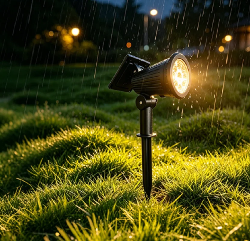 HTMCK 9 LEDs Solar Spotlights, Outdoor Waterproof, Spot Lights, Brightness Adjustable for Garden Backyard Driveway Patio Decor gallery 3