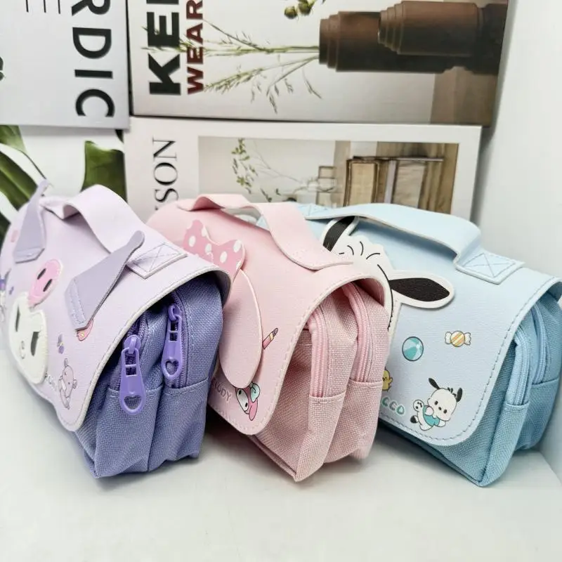 جديد سانريو القرطاسية مقلمة سينامورول Kawaii طالب عالية السعة مقاوم للماء أنيمي الكرتون القرطاسية القلم حقيبة التخزين