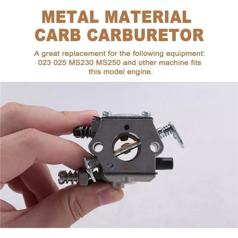BAAJ-Carburetor Carb For 021 023 025 MS210 MS230 MS250 Chainsaw Walbro WT 286, Silver