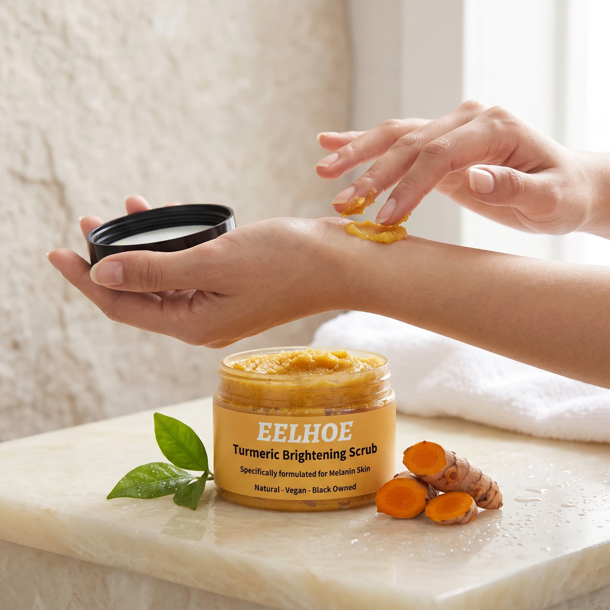 Turmeric Body Scrub Balm Gentle Cleaning Pores Remove Dead Skin Moisturizing Restore Smooth Improve Skin Texture Body Exfoliater
