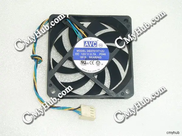 For AVC DE07015T12U P046 DC12V 0.7A 7015 7CM 70MM 70X70X15MM 4pin Cooling Fan DE07015T12U