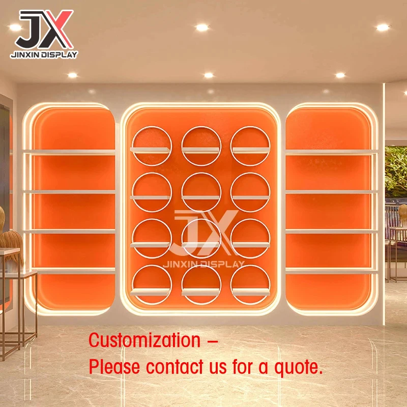 custom.Modern Custom Design Hair Styling Station Salon Furniture Hair Product showcase Wig Counter Mall Retail Display Cab