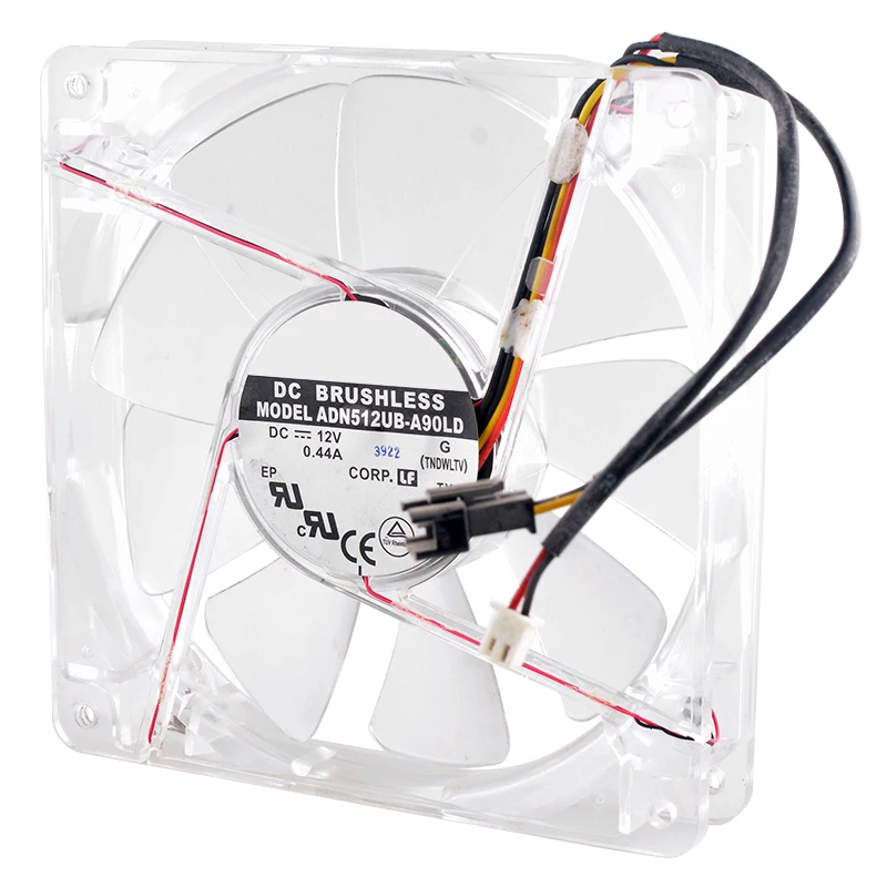 ADN512UB-A90LD 13.5cm 135mm fan 135x135x25mm DC12V 0.44A 2-pin White LED cooling fan for High Current Gamer M 750W