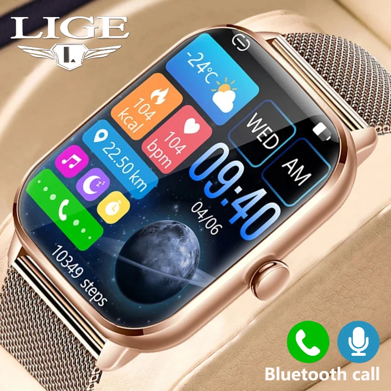 

LIGE Bluetooth Call Smart Watch Women Smartwatch Man Sports Clock Fashion Waterproof Ladies Smart Bracelet For Android IOS Watch