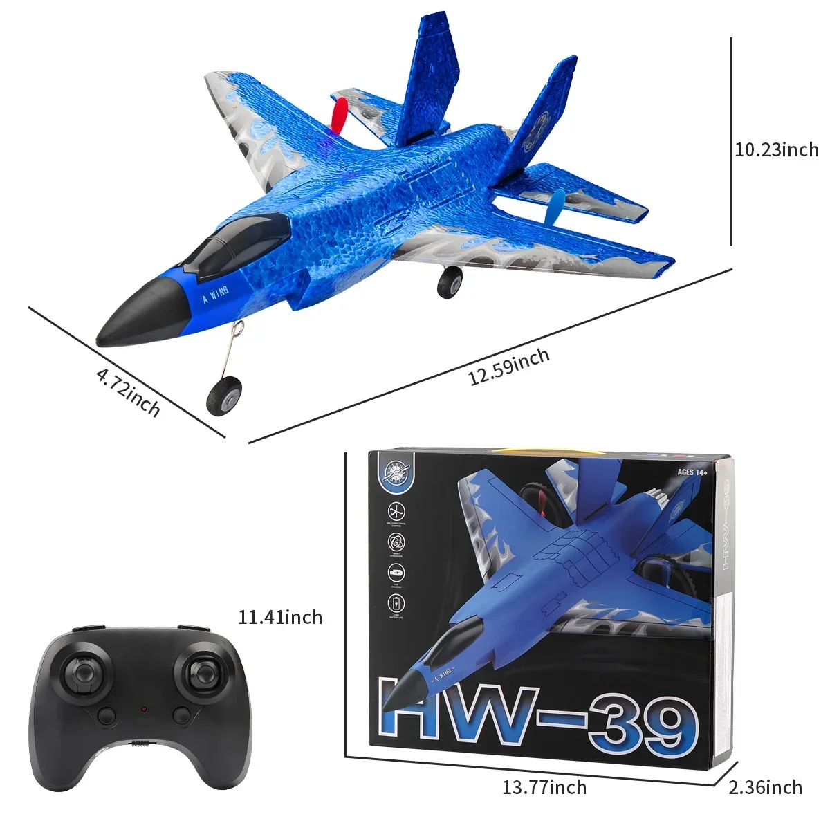 Modelo de aeronave de controle remoto para crianças, avião RC, F35 Fighter, espuma EPP, planador voador, brinquedos de avião, presente para meninos, 2.4G