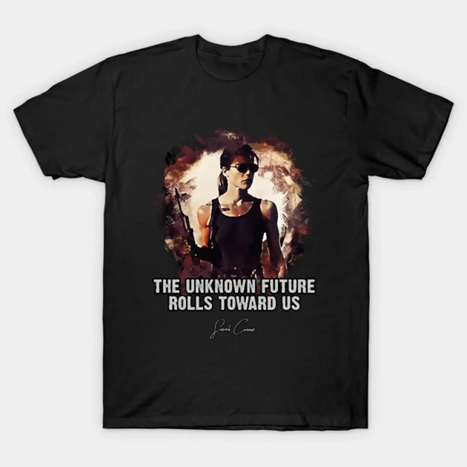 The Unknown Future Sarah Connor T Shirt vintage Washed Breathable Versatile Comfortable Top For Everyday Wear homme graphic