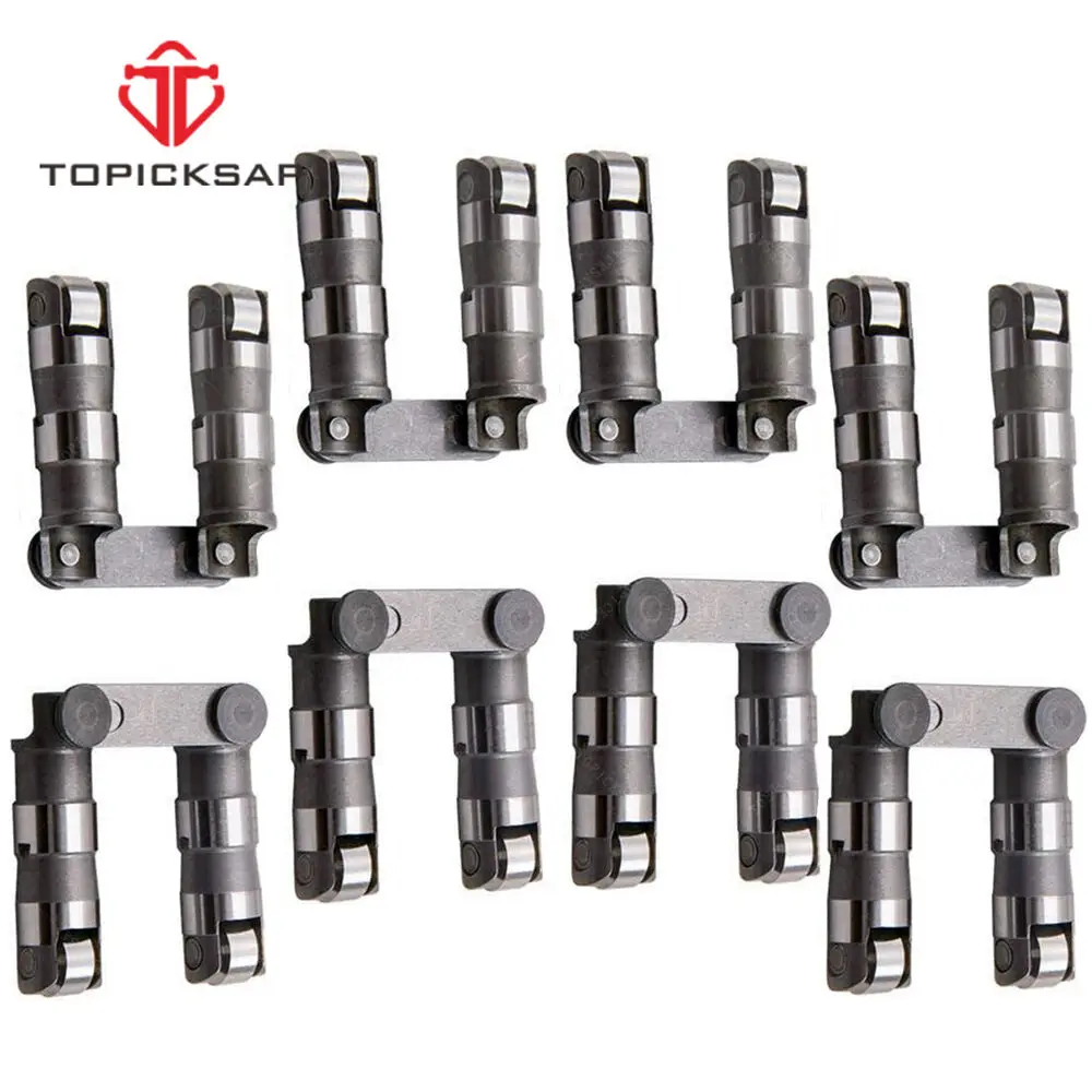 TOPICKSAP Hydraulic Roller Lifters +Link Bar Small Block for Chevrolet Suburban 1500 C2500 C1500 Suburban SBC 350 265-400 V8