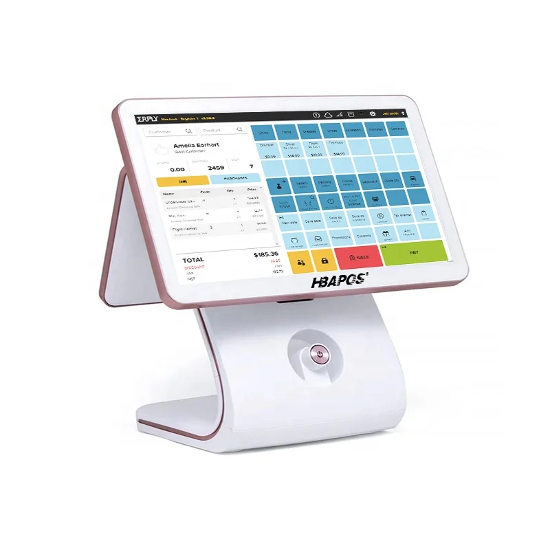 ATV&UTV15 Inch POS Terminal for Restaurant Ordering Windows Touch Screen POS All in One With Dual Display